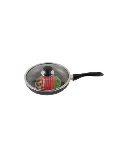 Topper-nonstick-glamour-fry-pan-with-lid-spatter-grey-26-cm TOPPER Non Stick Fry Pan