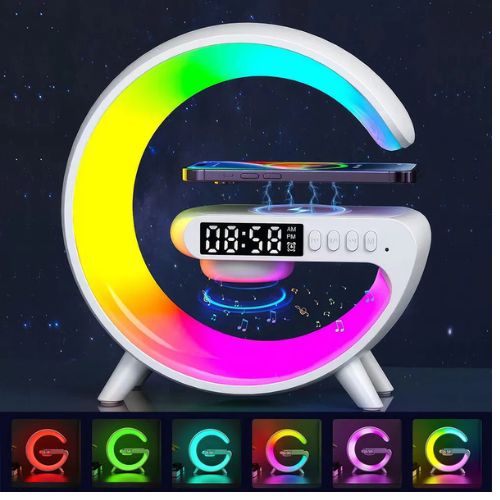 Dimmable Night Light Lamp Alarm Clock Smart Table Lamp, Mini Bluetooth Speaker, Alarm Clock